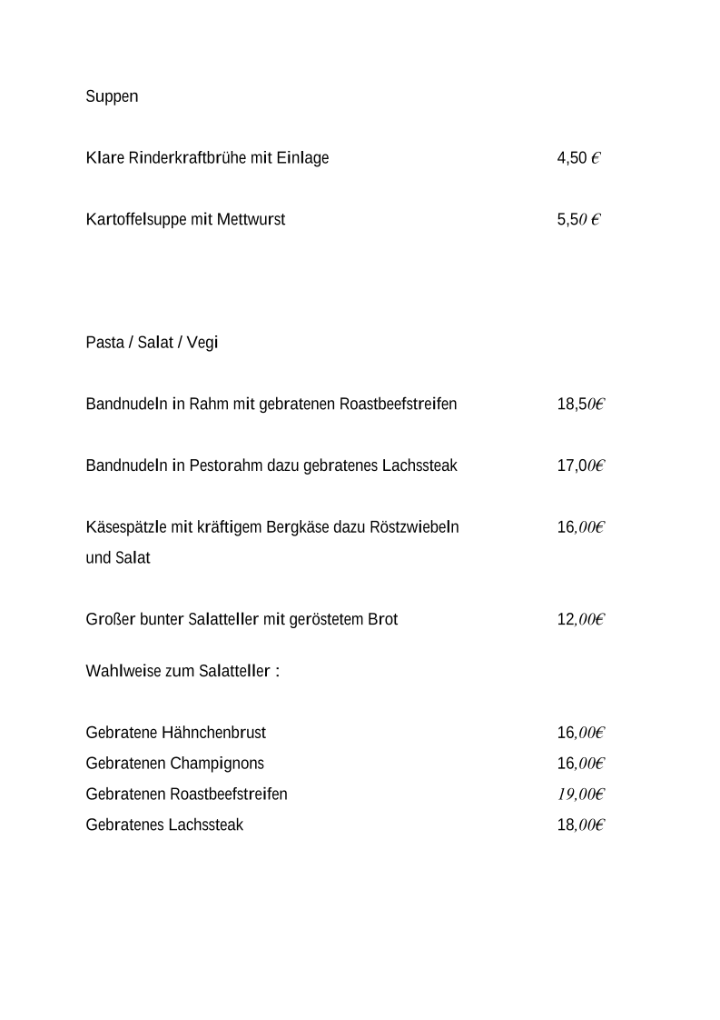 Speisekarte photo 5