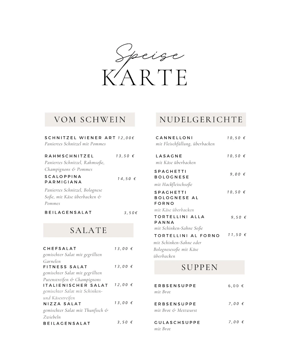 Speisekarte photo 1