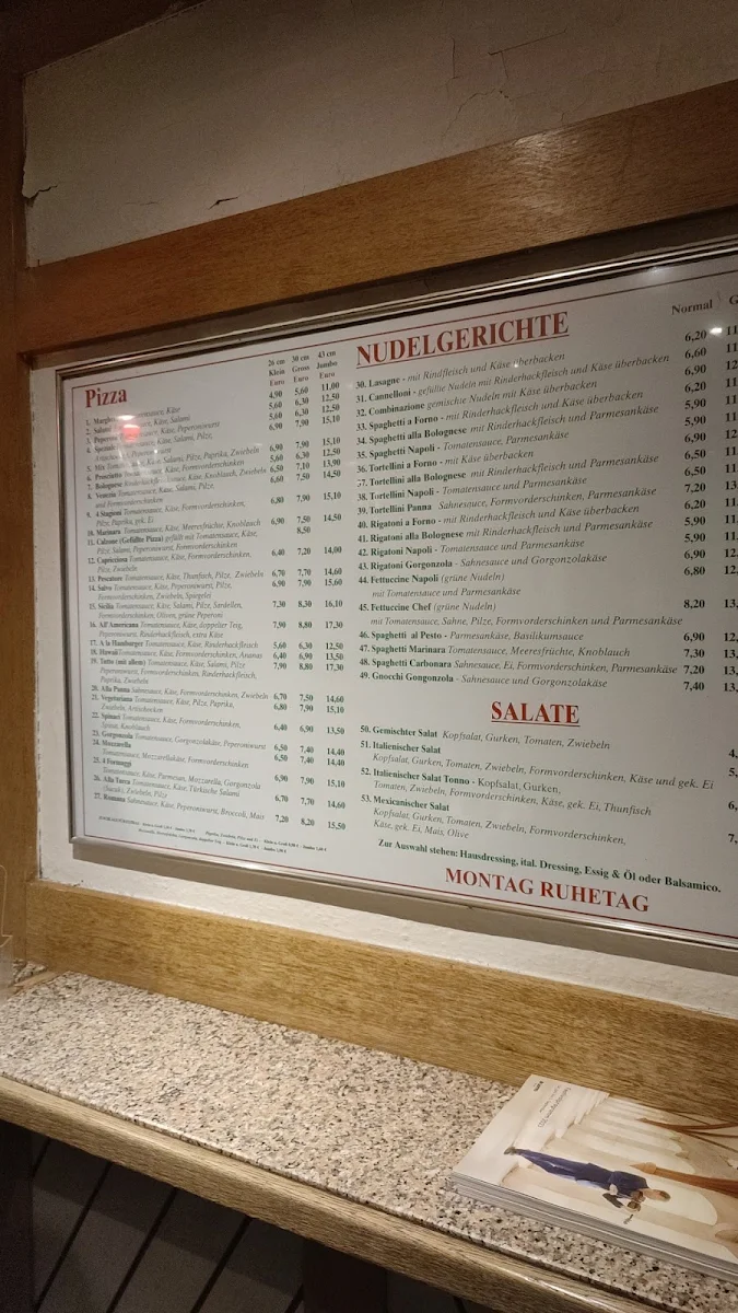 Speisekarte, Pizzeria Da Salvo
