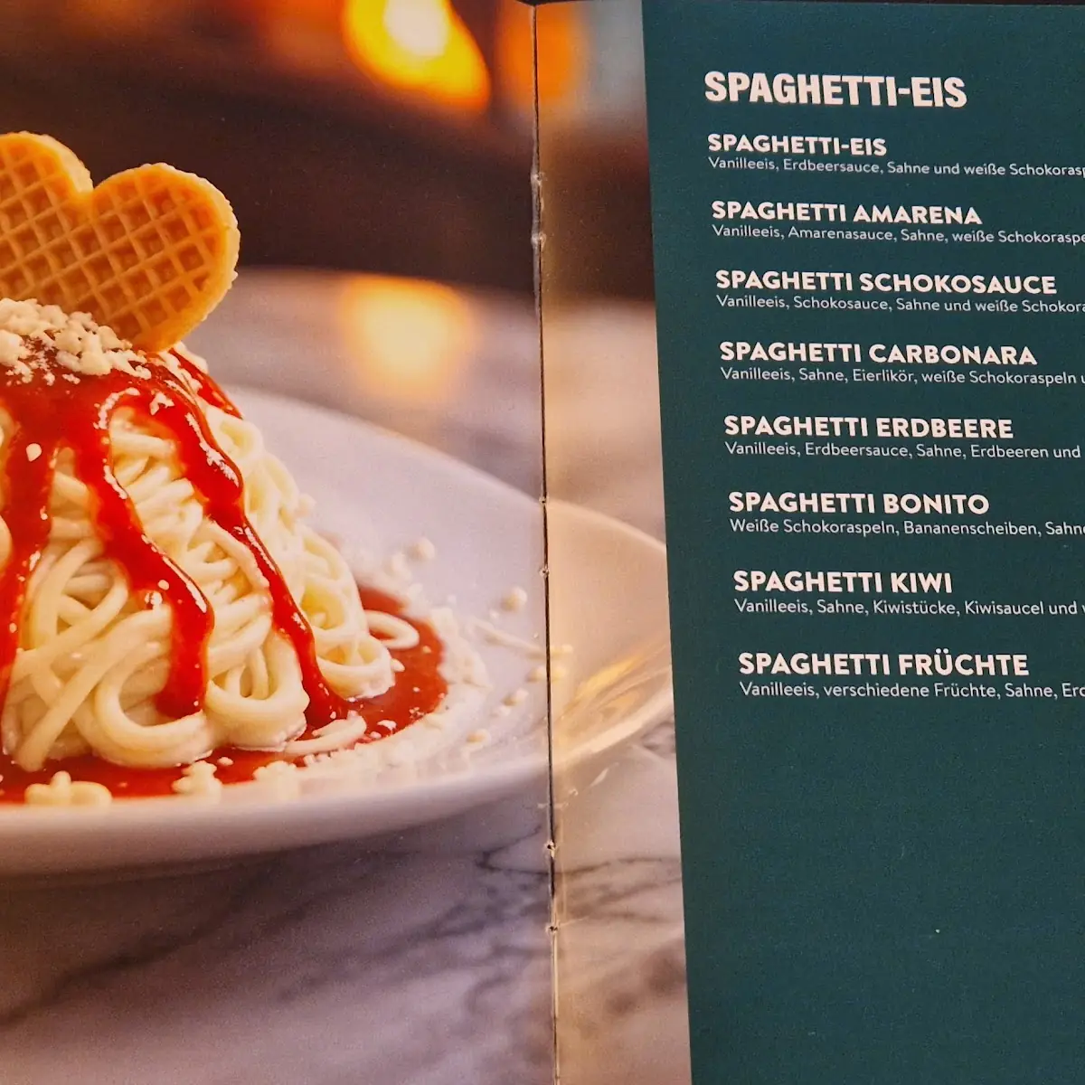 Speisekarte, Eiscafé & Pizzeria Dolce Vita