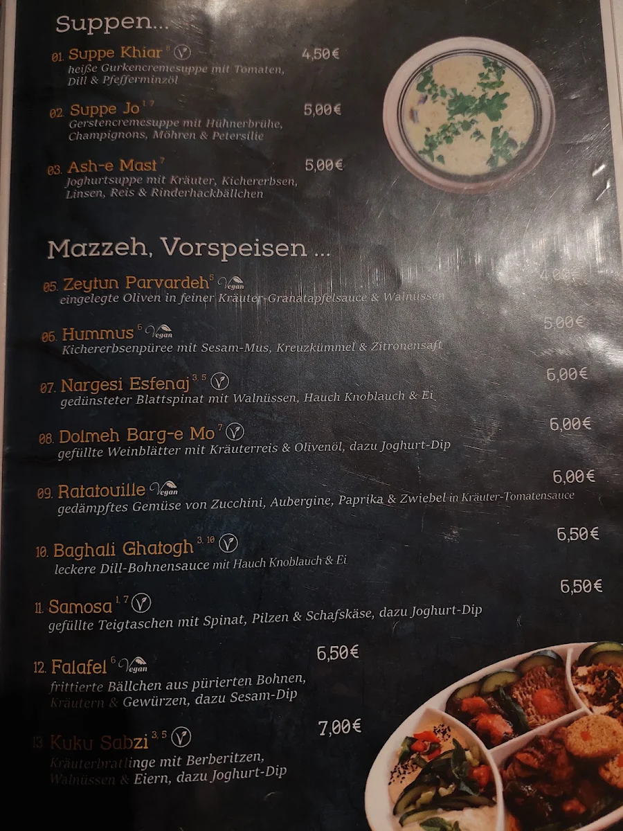 Speisekarte, Süße Limone Offenbach