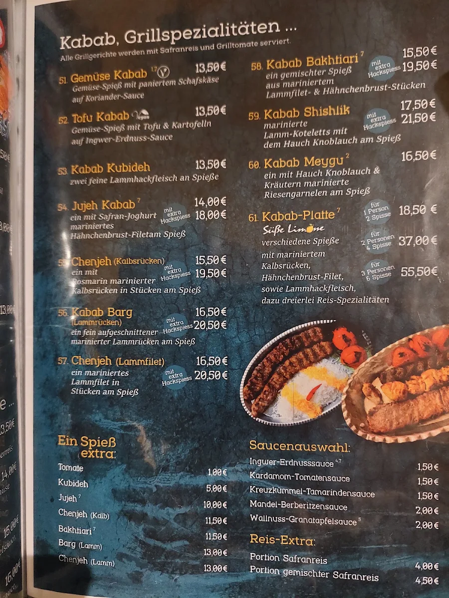Speisekarte, Süße Limone Offenbach