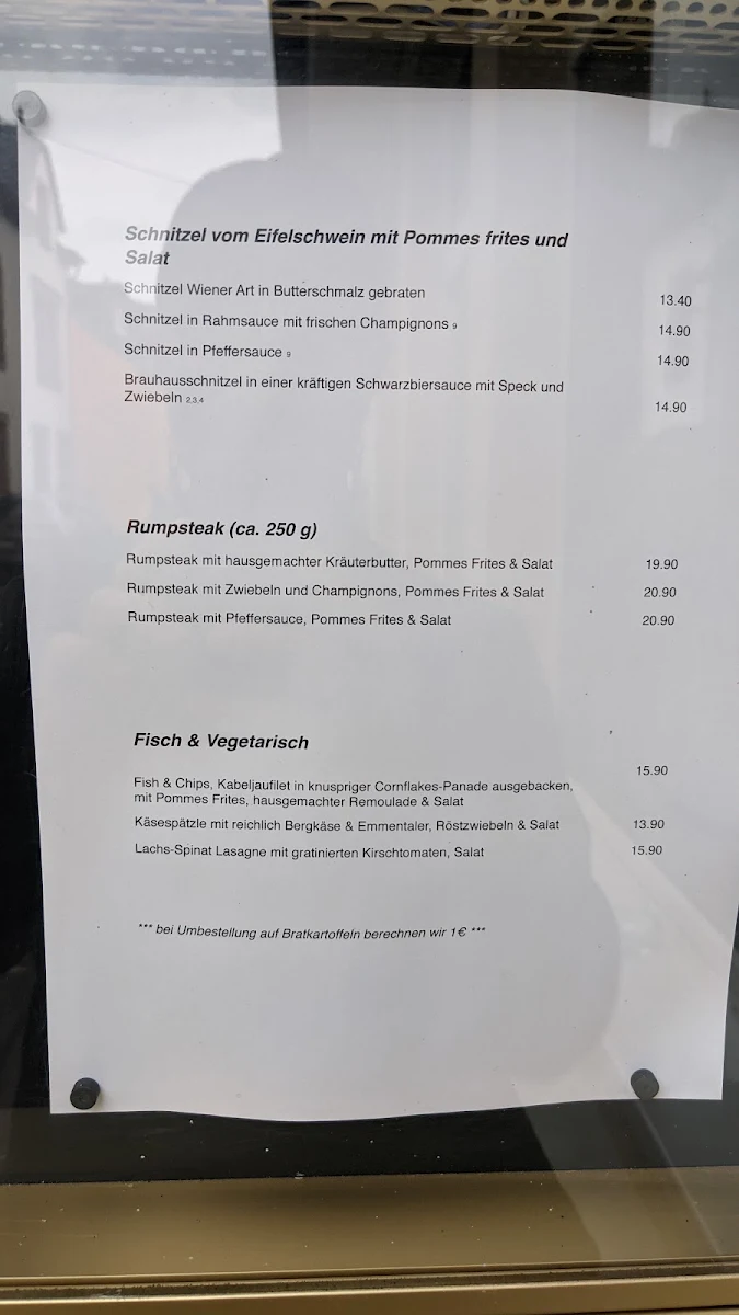 Speisekarte, Altes Brauhaus Trier