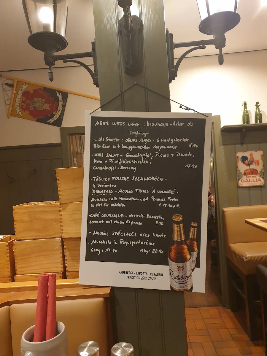 Speisekarte, Altes Brauhaus Trier