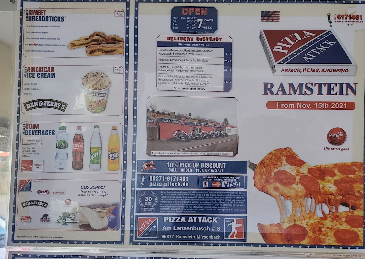 Speisekarte, Pizza Attack
