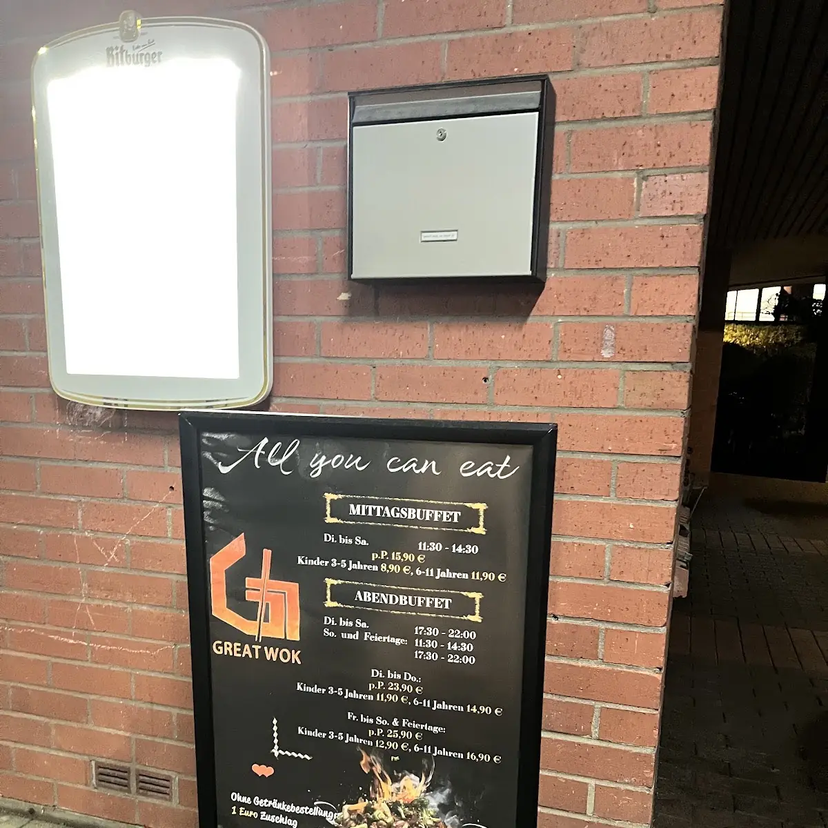 Speisekarte, Restaurant "Great-Wok"