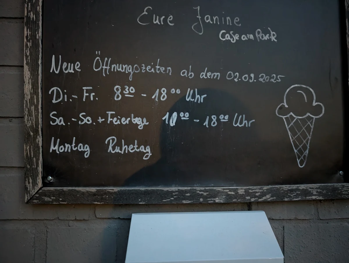Speisekarte, Café am Park