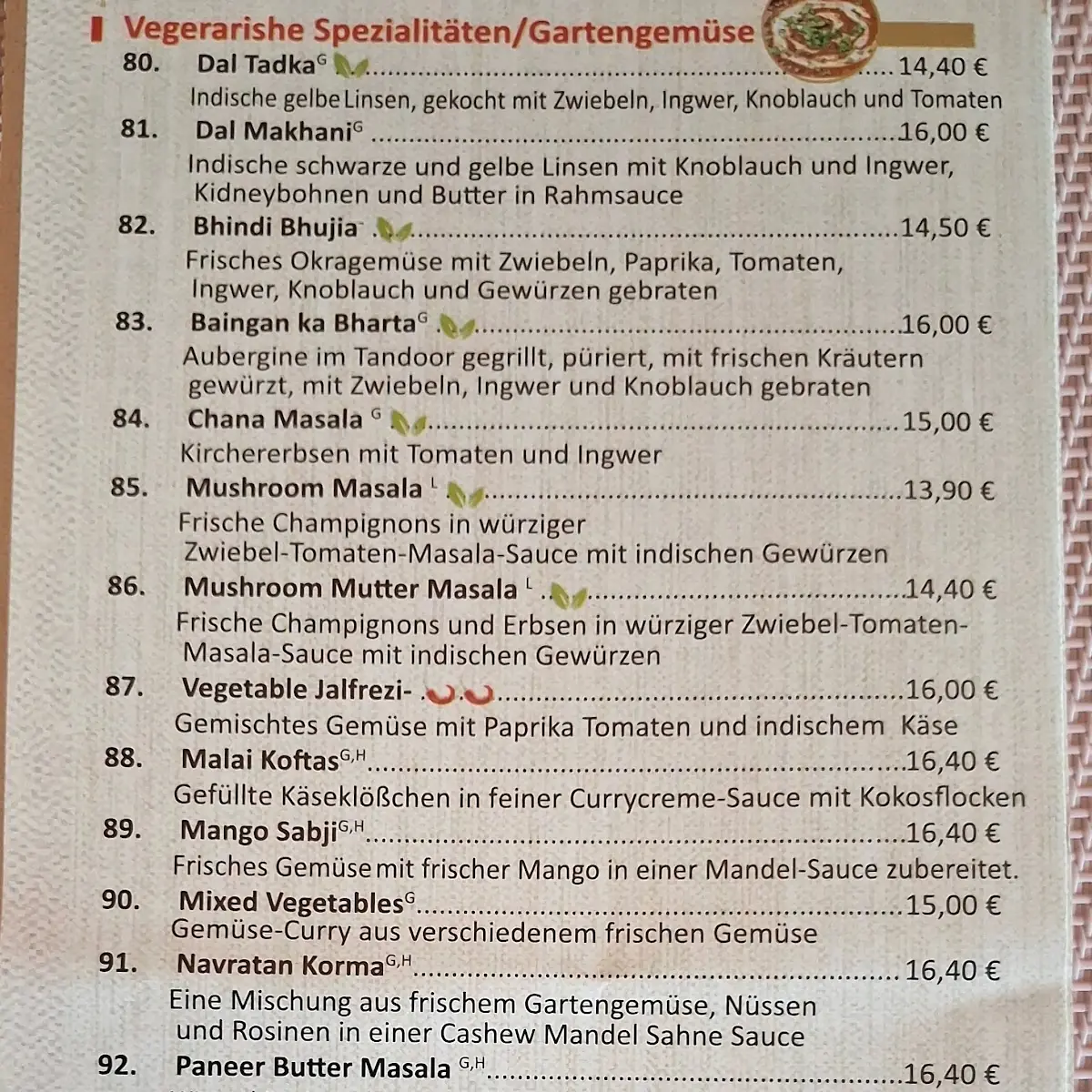 Speisekarte photo 2