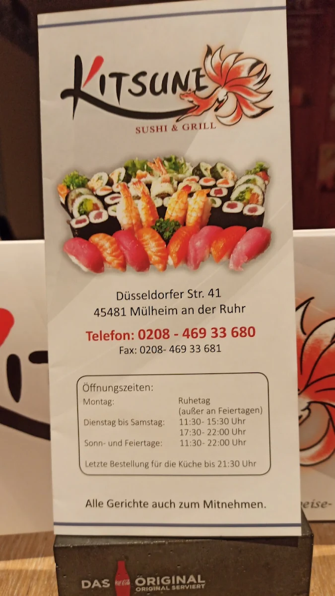 Speisekarte, Kitsune Sushi&Grill