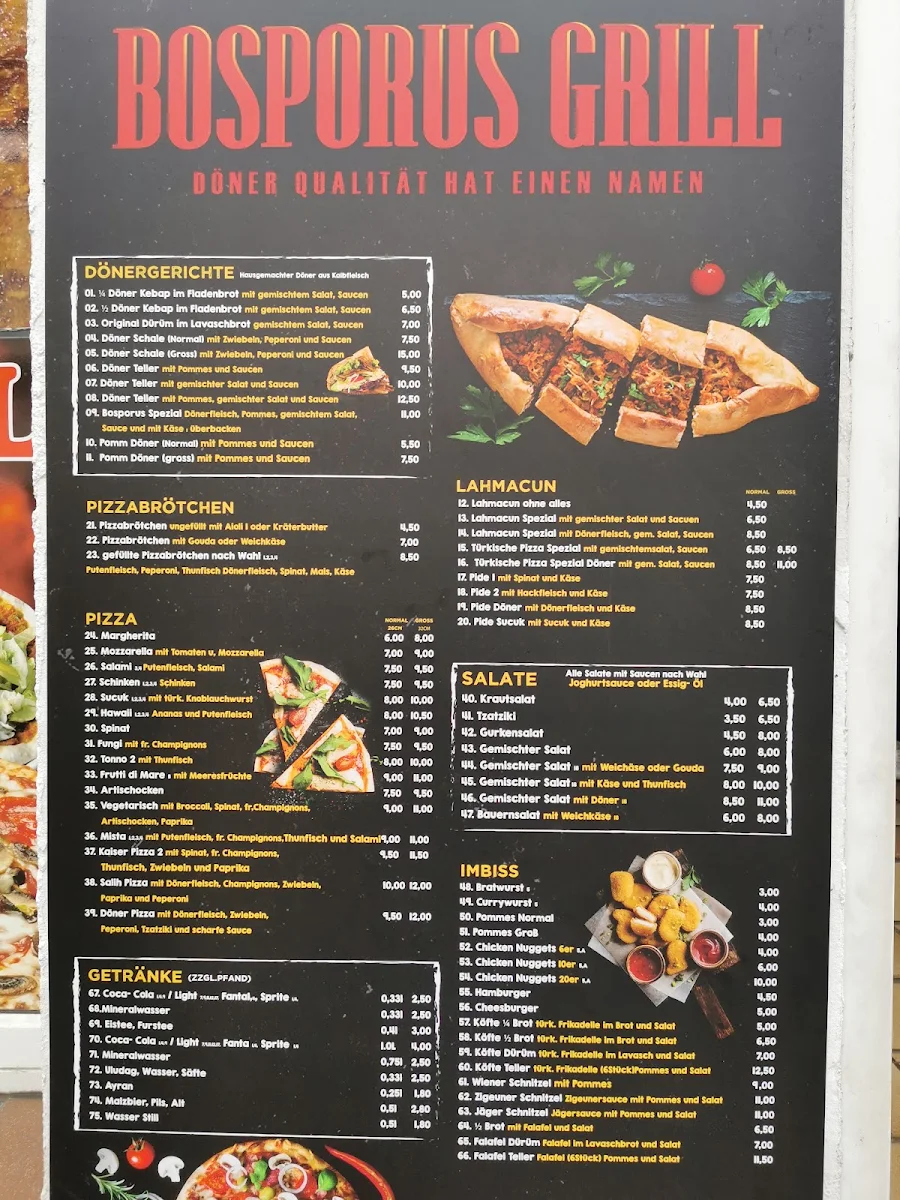 Speisekarte, Bosporus-Grill