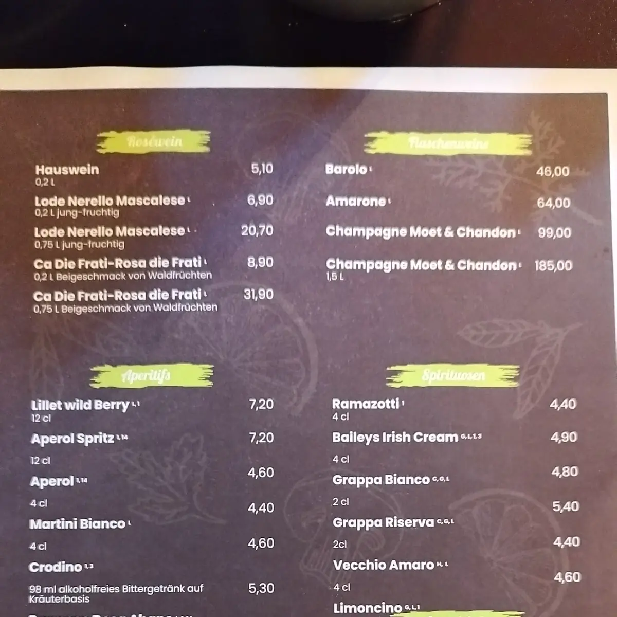 Speisekarte photo 2