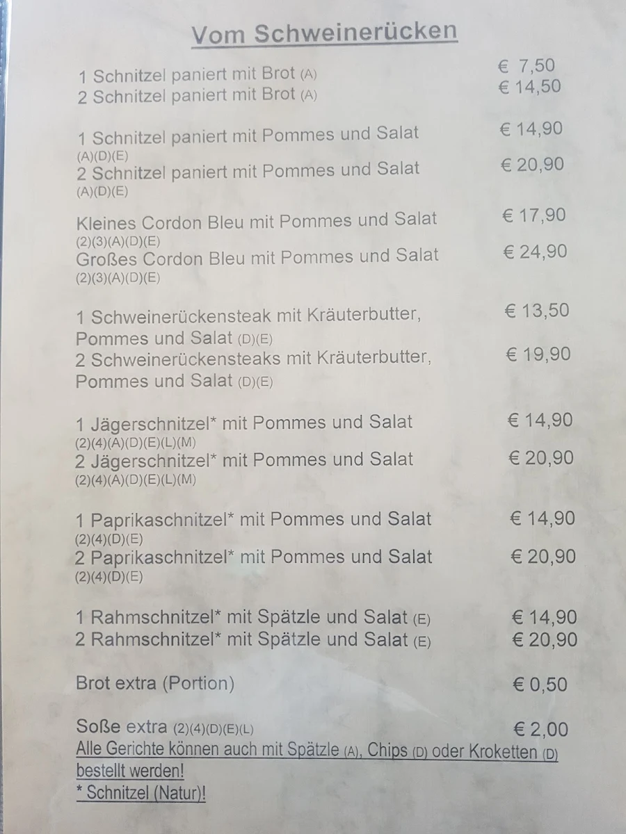 Speisekarte, Zum Wyhlemer Kickerstüble Frank Köllner - Grenzach-Wyhlen