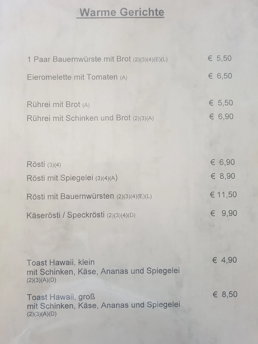 Speisekarte, Zum Wyhlemer Kickerstüble Frank Köllner - Grenzach-Wyhlen