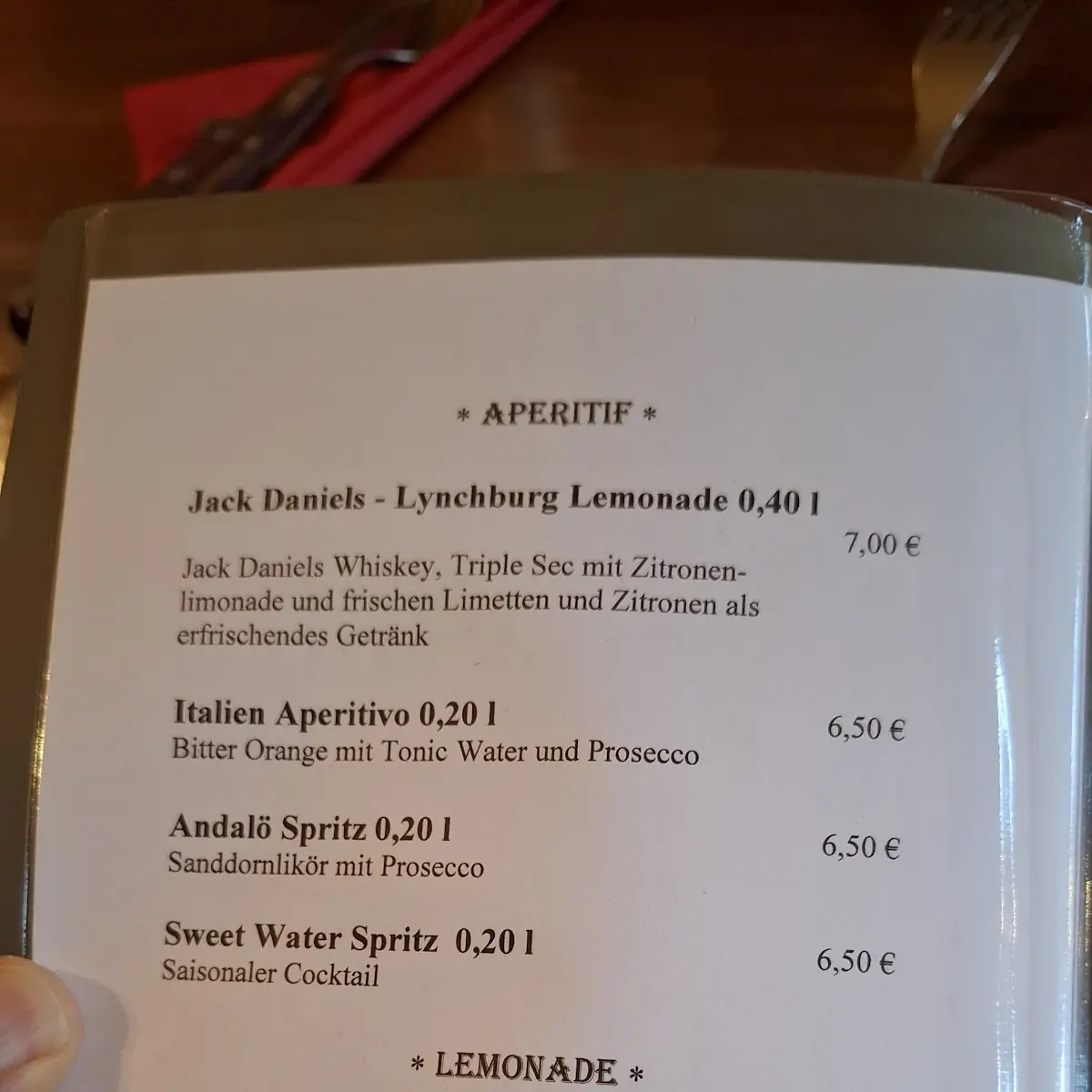 Speisekarte photo 1