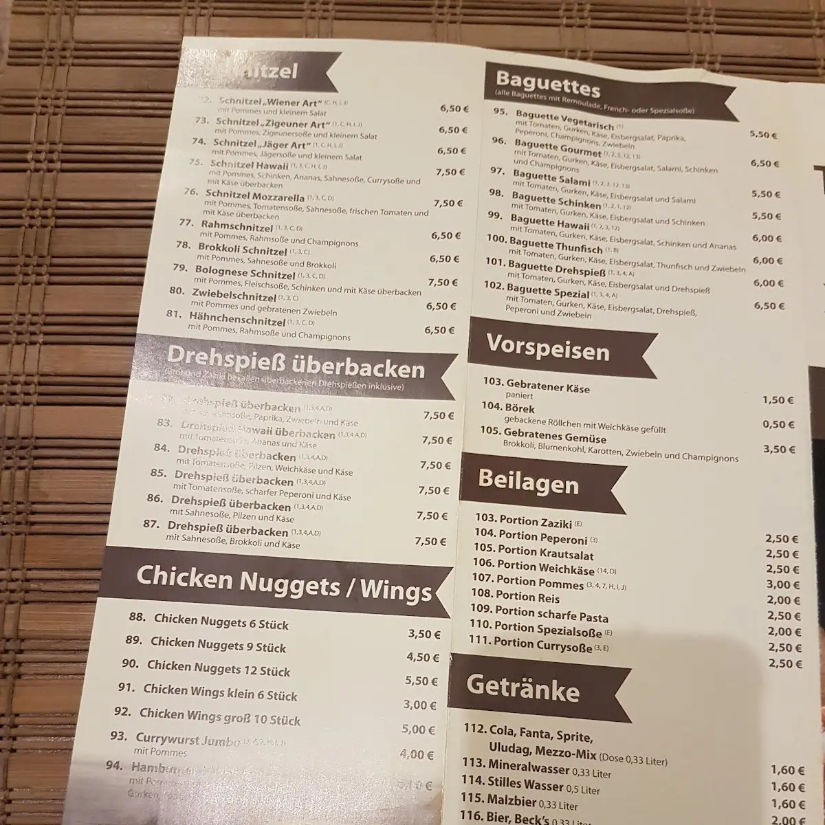 Speisekarte photo 2
