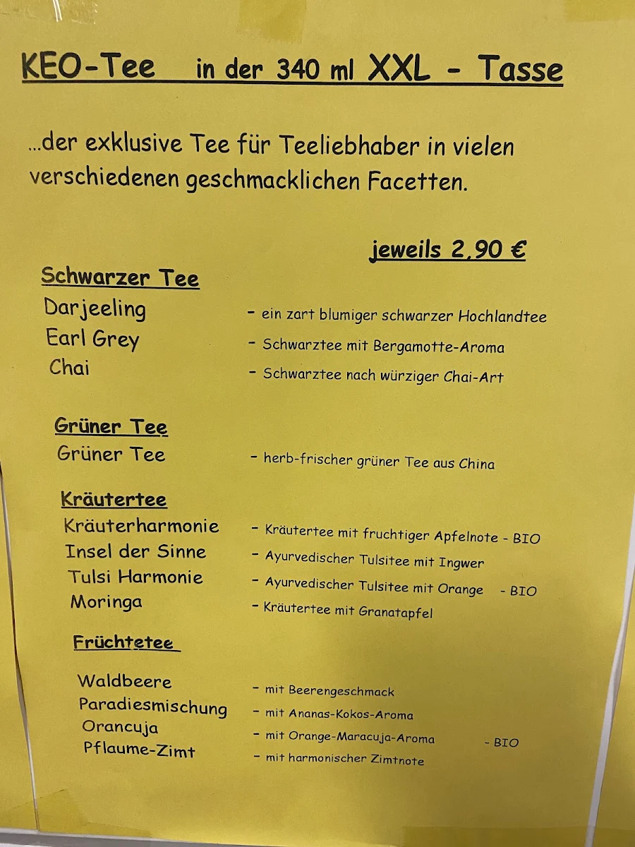 Speisekarte, Café am Klosterhof