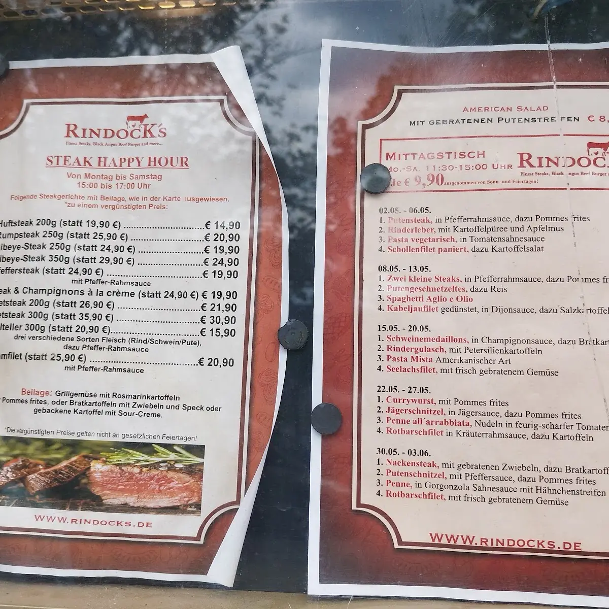 Speisekarte, Rindock‘s Bergedorf