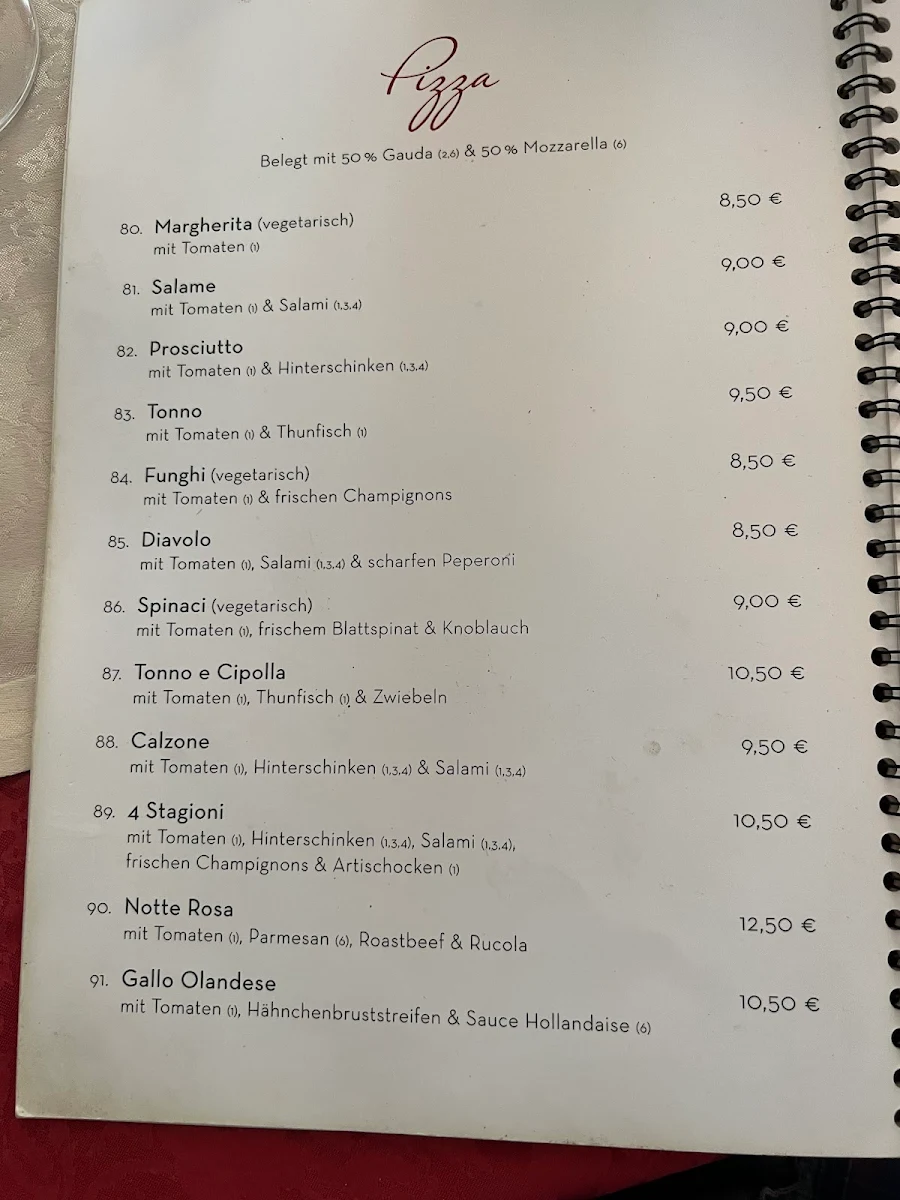 Speisekarte, Ristorante Bellini