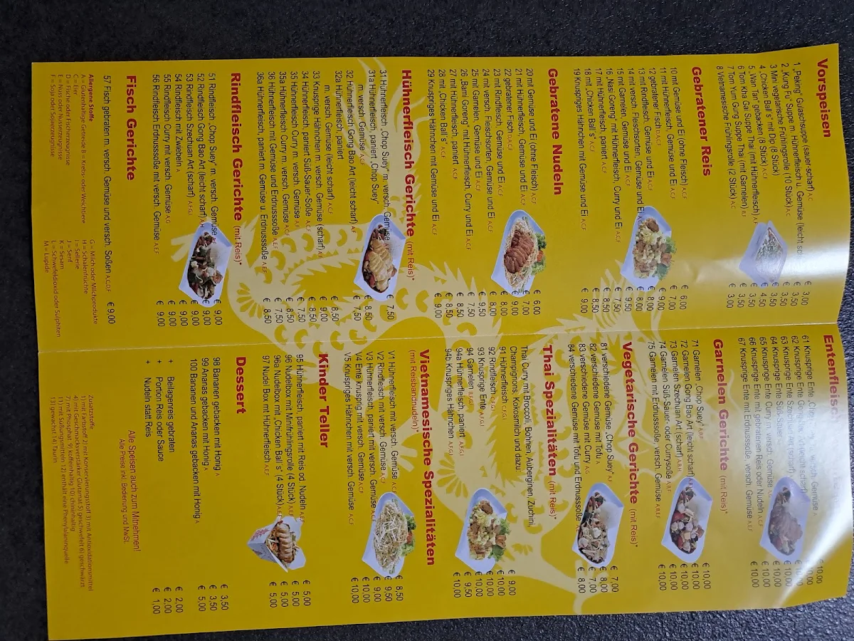 Speisekarte, Asia Imbiss