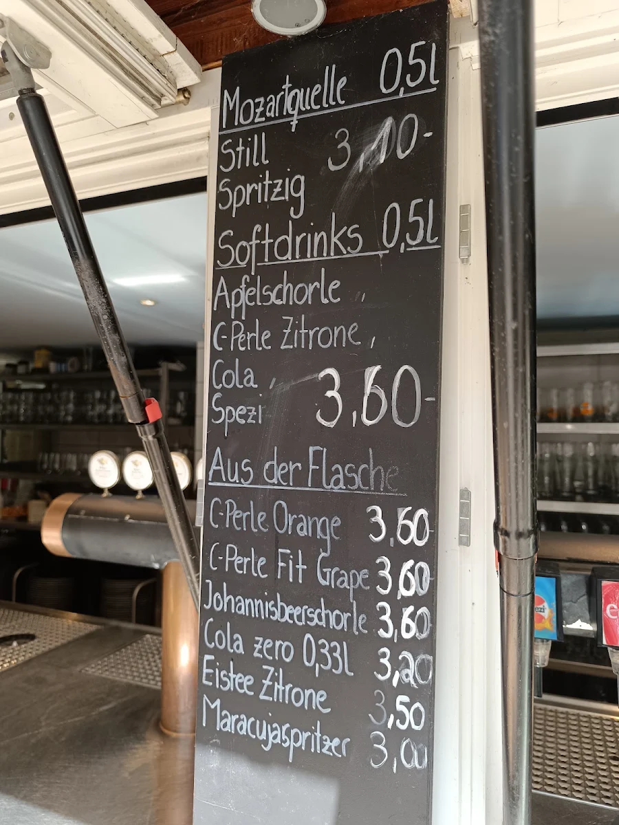 Speisekarte, Riegele Biergarten