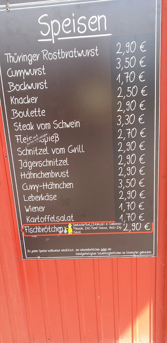 Speisekarte, Orig. Thüringer Rostbratwurstgrill