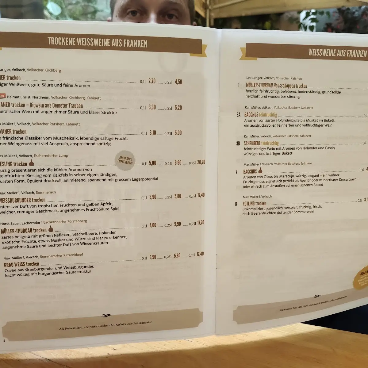 Speisekarte, Hinterhöfle, Wein-, Biergarten & mehr