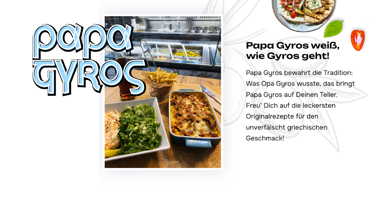 Speisekarte, Papa Gyros