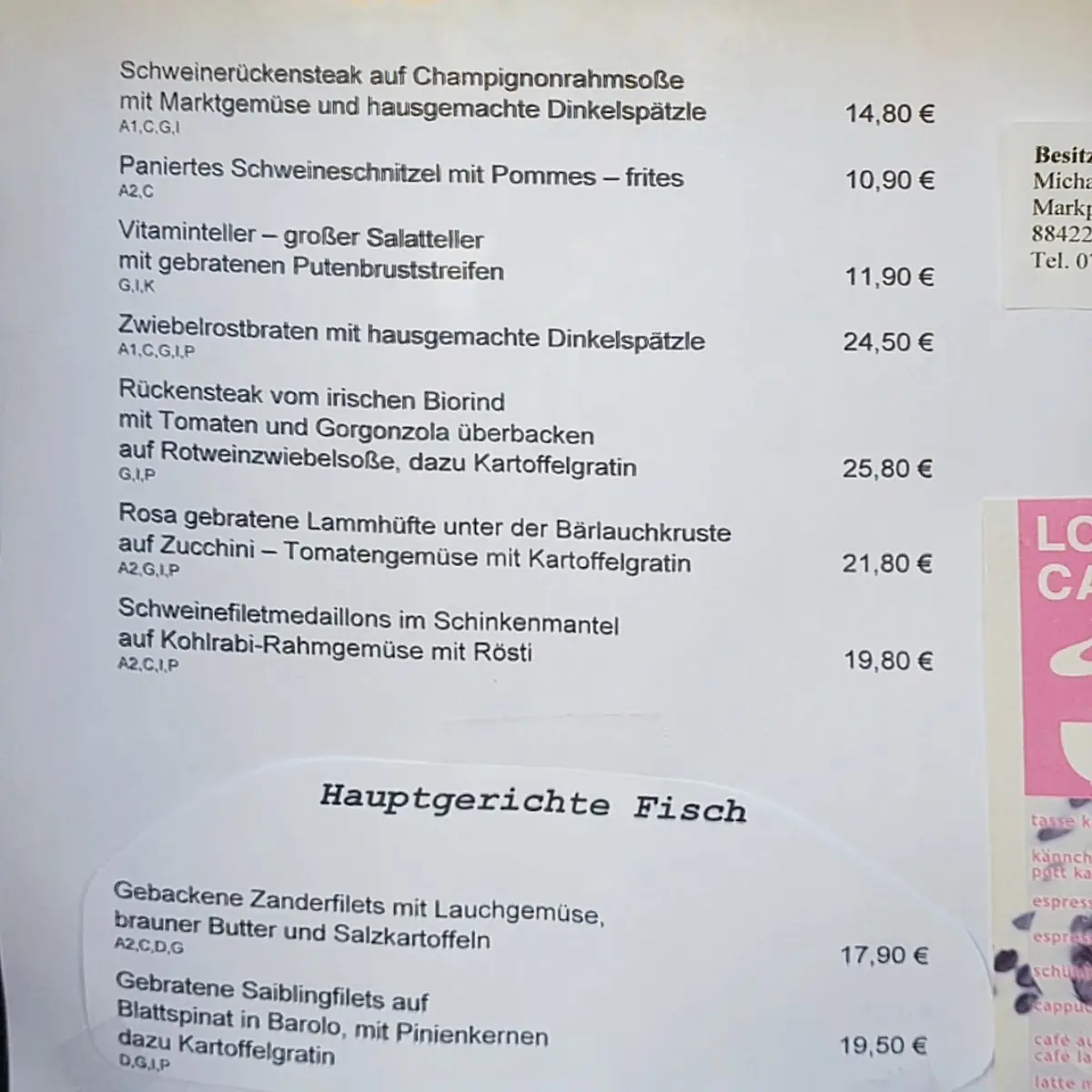 Speisekarte photo 1