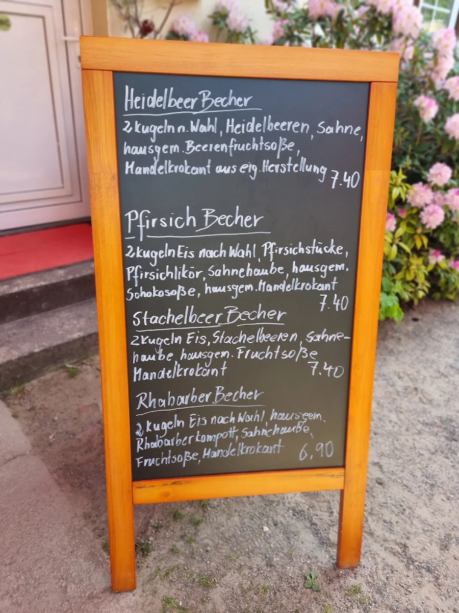 Speisekarte, Mocca Milch Eisbar