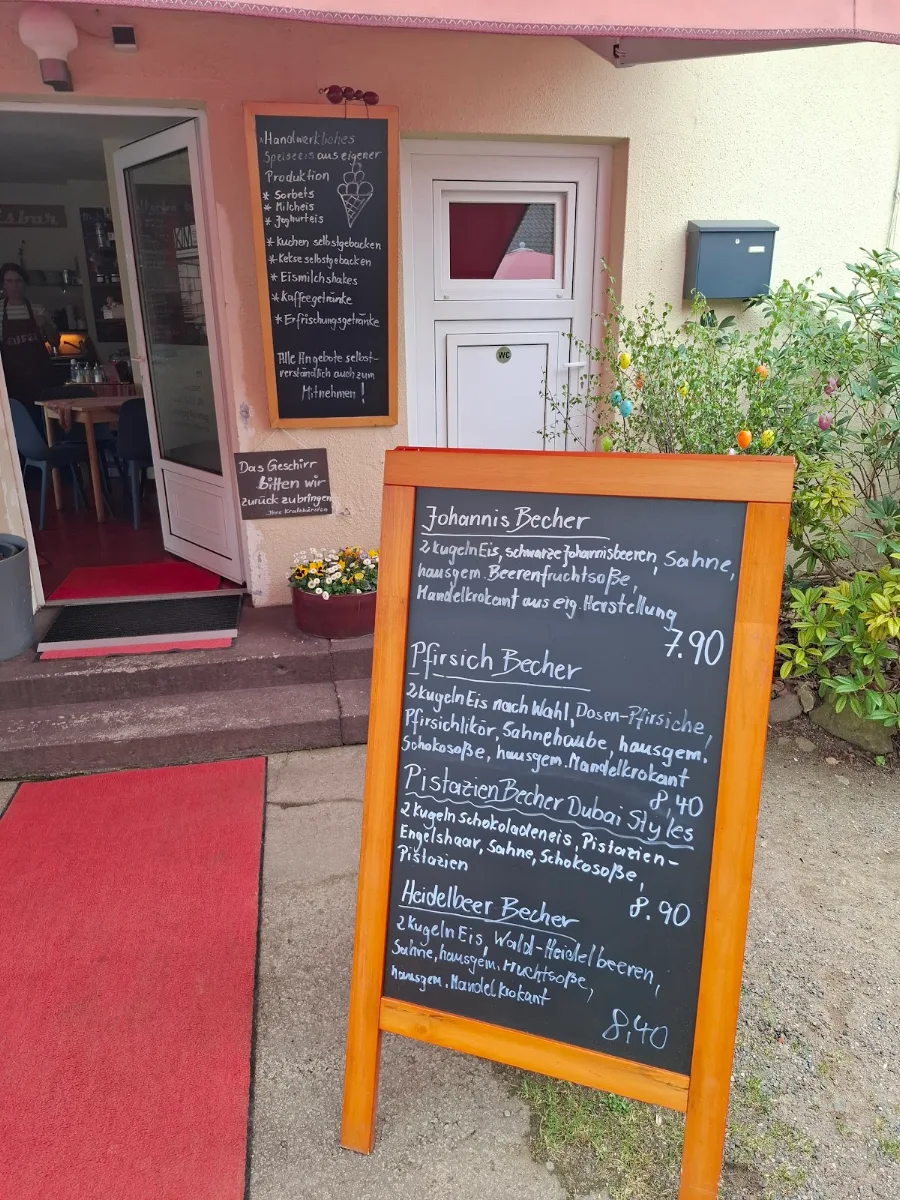 Speisekarte, Mocca Milch Eisbar