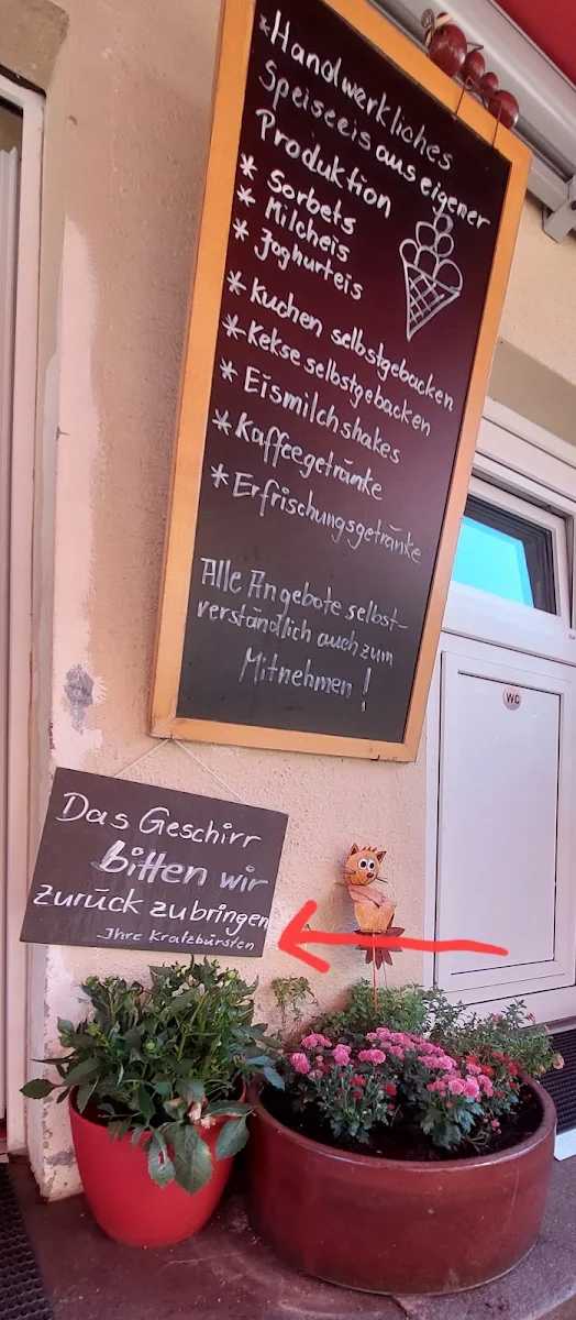 Speisekarte, Mocca Milch Eisbar