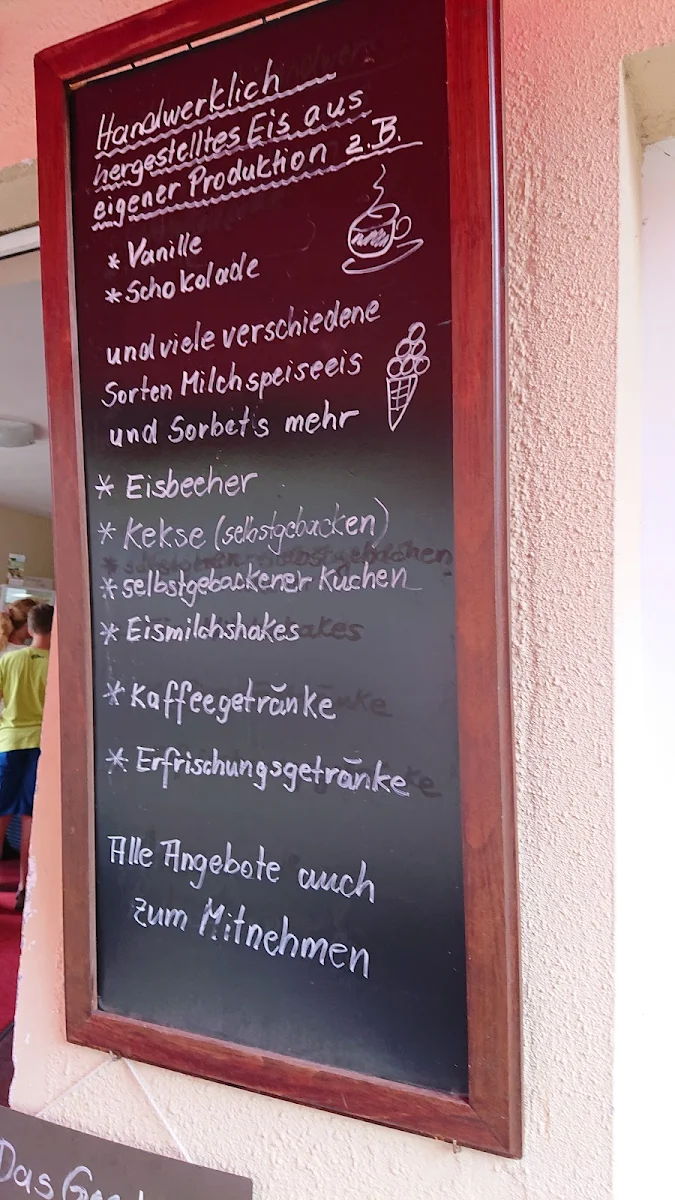 Speisekarte, Mocca Milch Eisbar