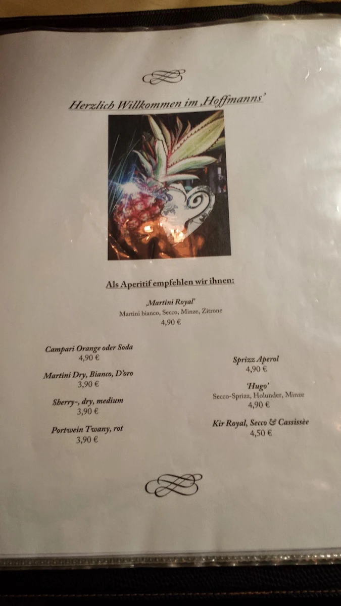 Speisekarte, Hoffmanns Steak und Fisch