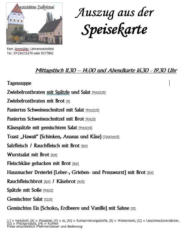 Speisekarte photo 2