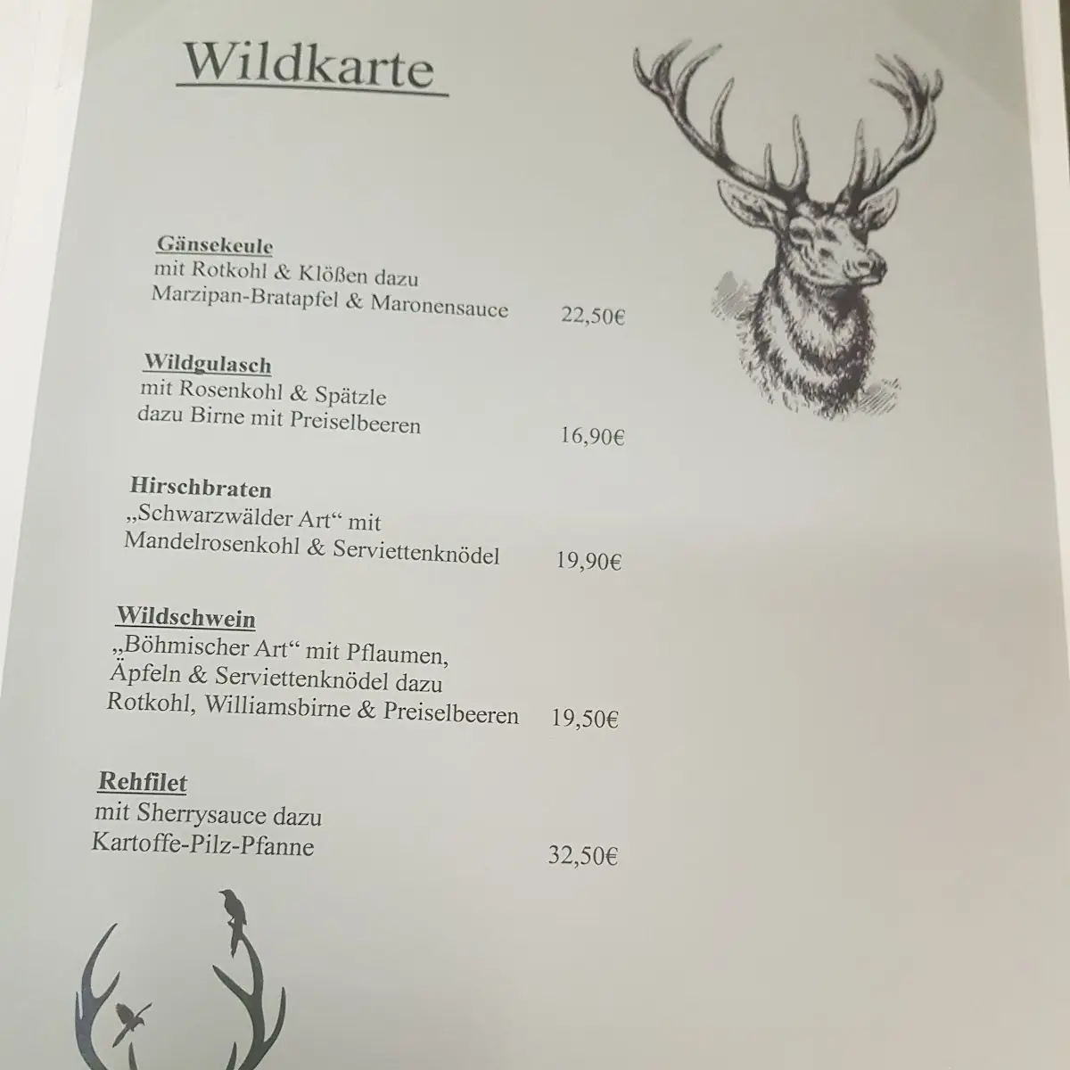 Speisekarte, Angelos Café - Restaurant im Botanischen Garten
