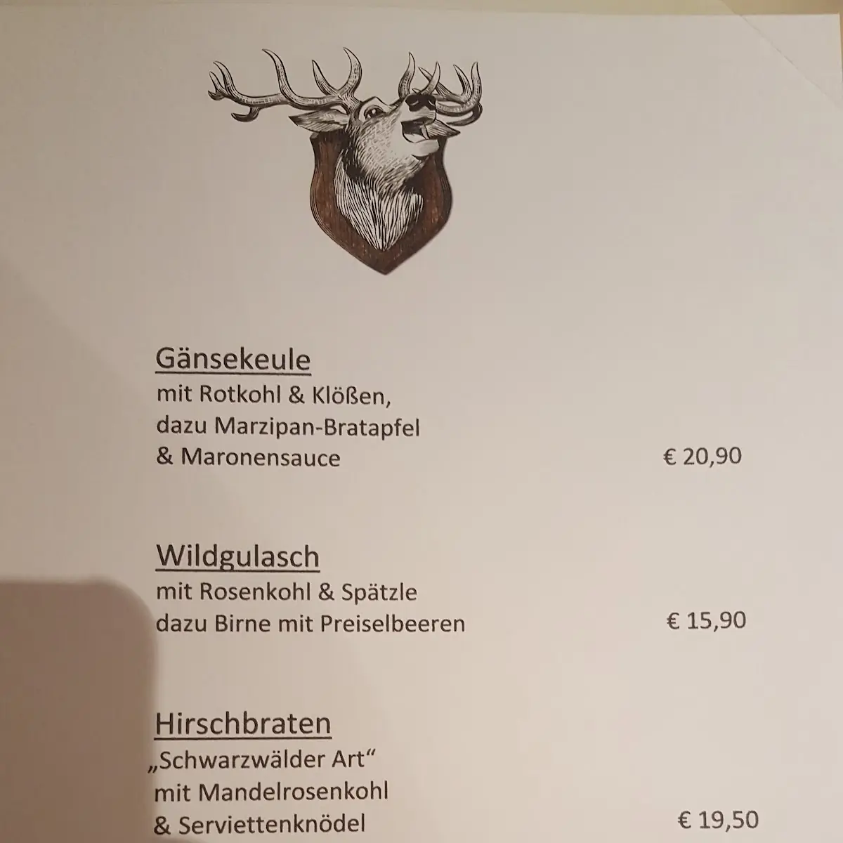 Speisekarte, Angelos Café - Restaurant im Botanischen Garten