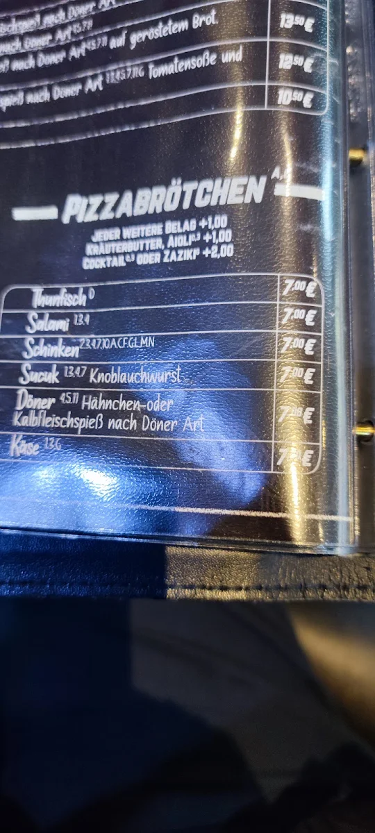 Speisekarte, Vatan Kebap Haus