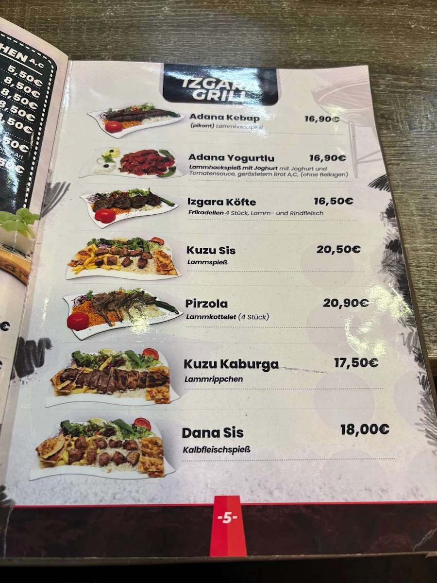 Speisekarte, Vatan Kebap Haus