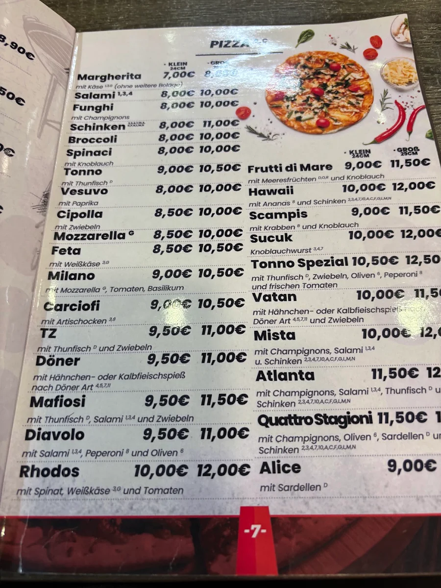 Speisekarte, Vatan Kebap Haus
