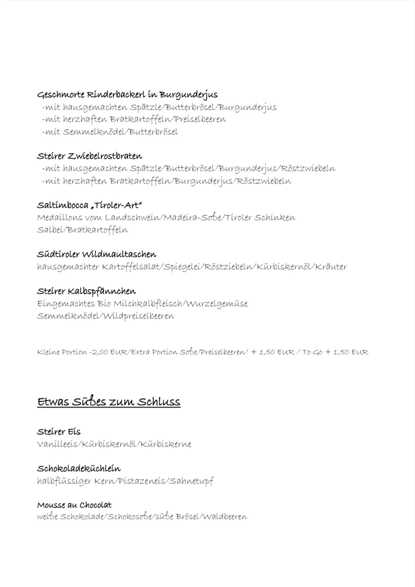 Speisekarte photo 2