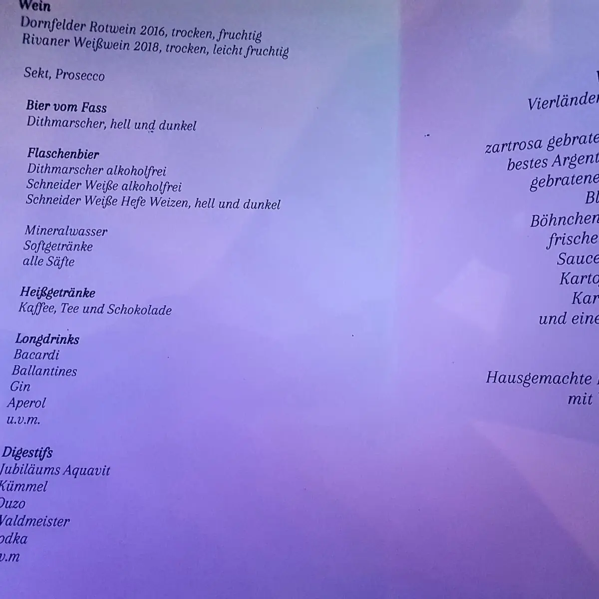 Speisekarte photo 2