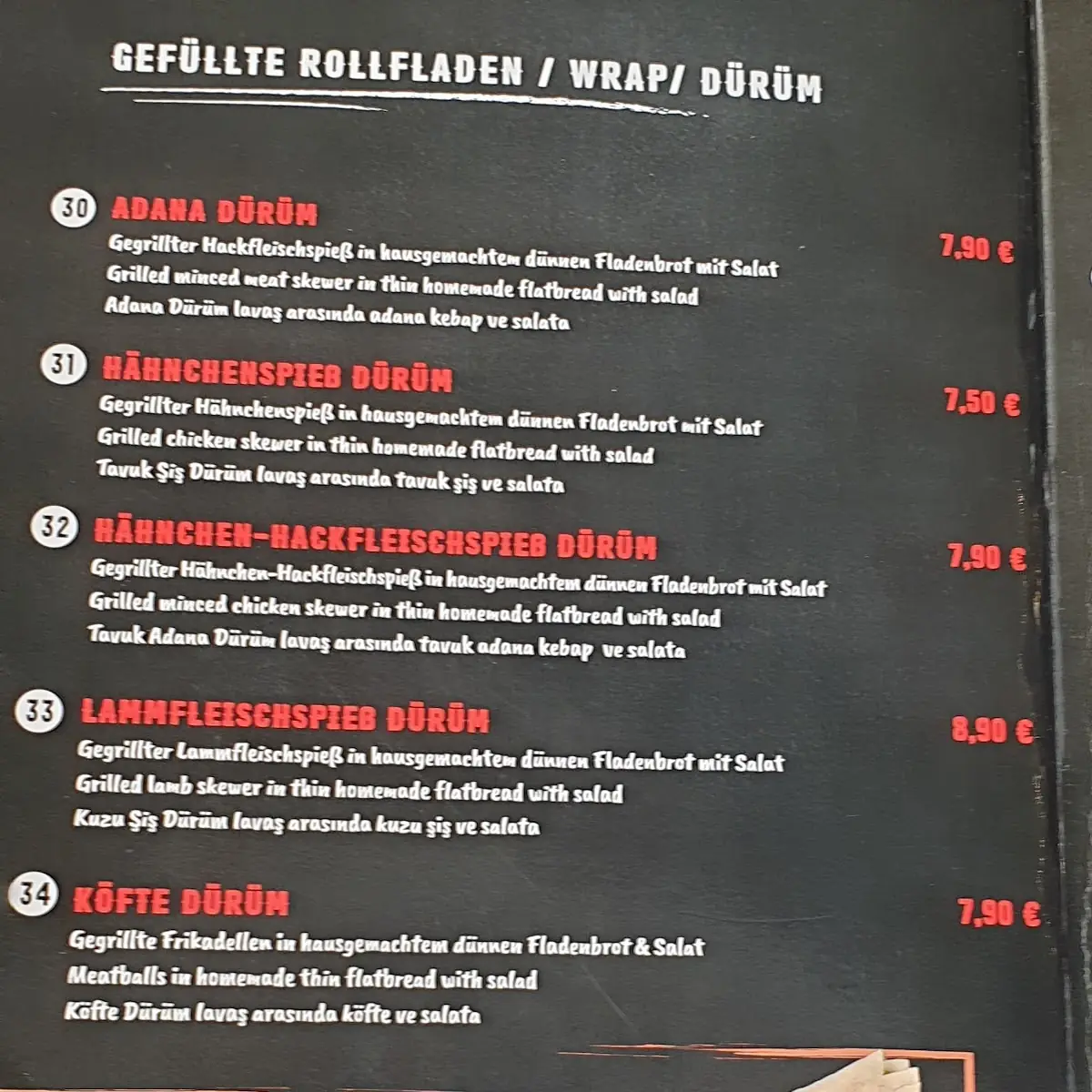 Speisekarte photo 3