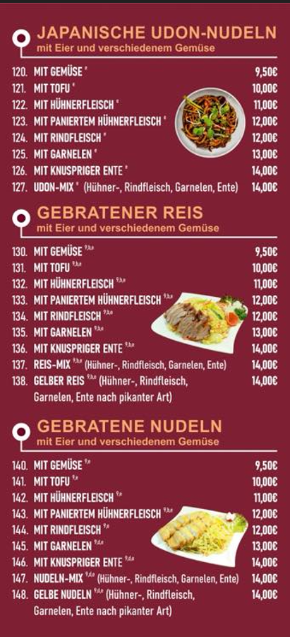 Speisekarte, ASIA BUI