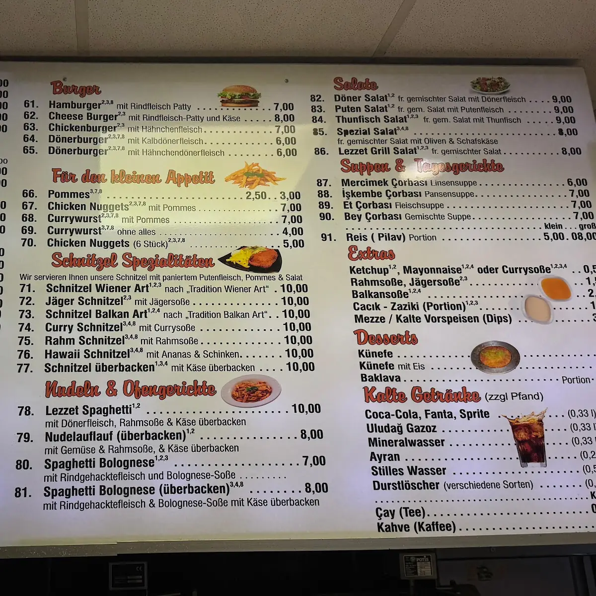 Speisekarte, Lezzet Kebap Haus Castrop-Rauxel