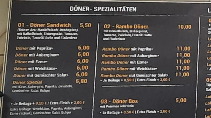 Speisekarte photo 2