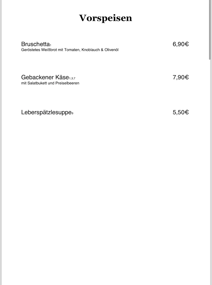 Speisekarte photo 4