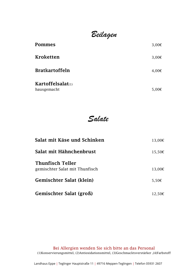Speisekarte photo 5