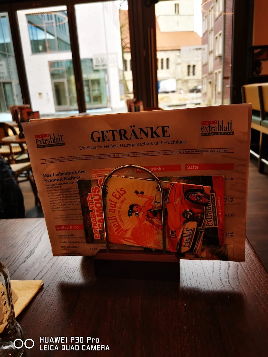 Speisekarte, Cafe Extrablatt Dülmen