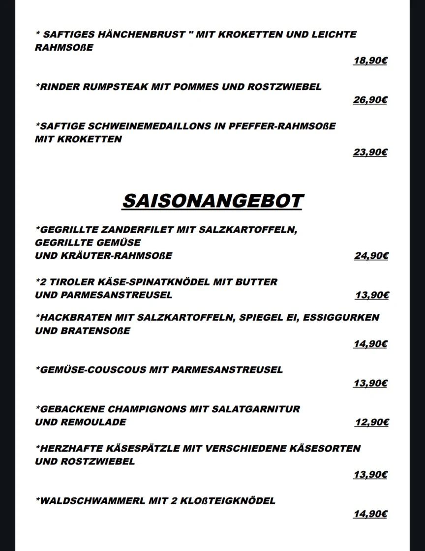Speisekarte photo 2