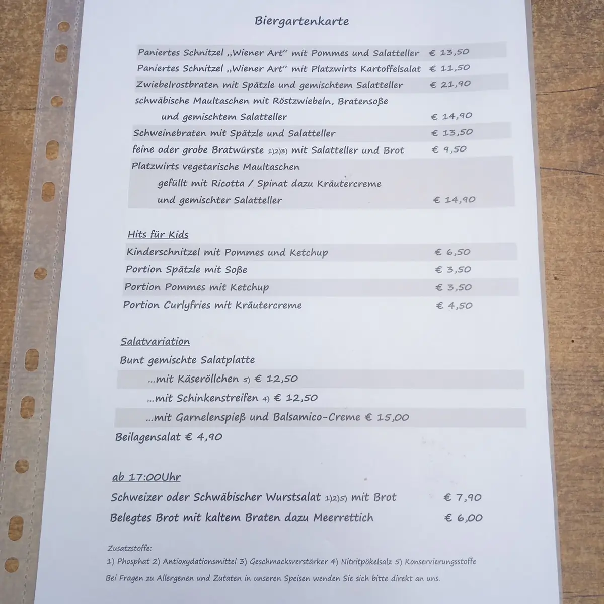 Speisekarte photo 2